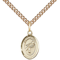 14kt Gold Filled Graduation Medal on a Gold Filled Chain - Unique Catholic Gifts