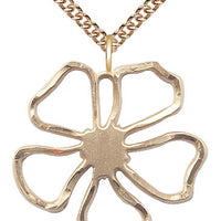 14kt Gold Filled Five Petal Flower Pendant on a Gold Filled Chain - Unique Catholic Gifts
