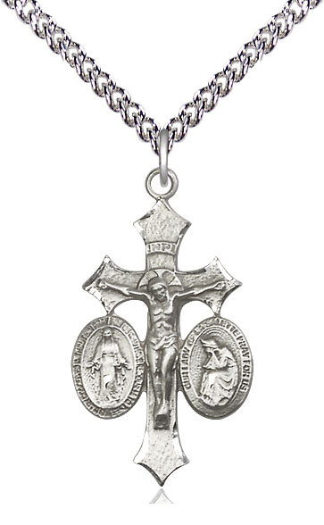 Sterling Silver Jesus, Mary, Our Lady of La Salette on a Sterling Silver Chain - Unique Catholic Gifts