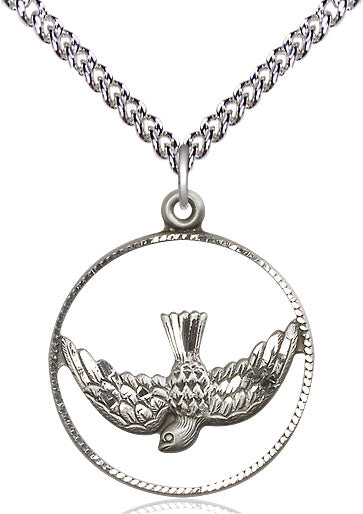Sterling Silver Holy Spirit Pendant on Sterling Silver Chain - Unique Catholic Gifts
