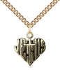 14kt Gold Filled Heart of Jesus w/Cross Pendant on a Gold Filled Chain - Unique Catholic Gifts