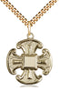 14kt Gold Filled Cross Pendant on a Gold Plate Chain - Unique Catholic Gifts