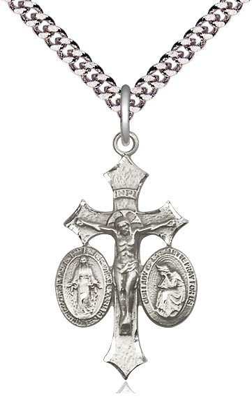 Sterling Silver Jesus, Mary, Our Lady of La Salette on a Sterling Silver Chain - Unique Catholic Gifts