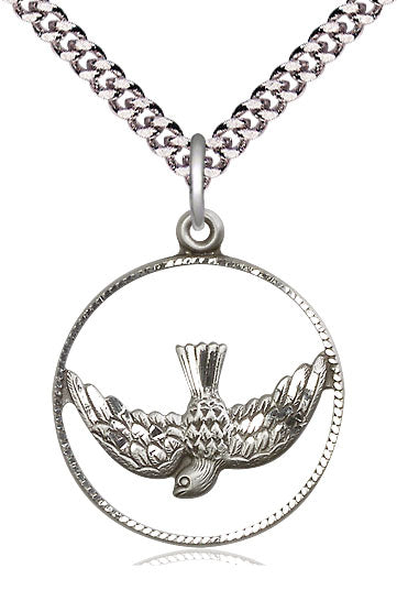 Sterling Silver Holy Spirit Pendant on Sterling Silver Chain - Unique Catholic Gifts
