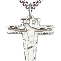 Sterling Silver Primative Crucifix Pendant on Sterling Silver Chain - Unique Catholic Gifts