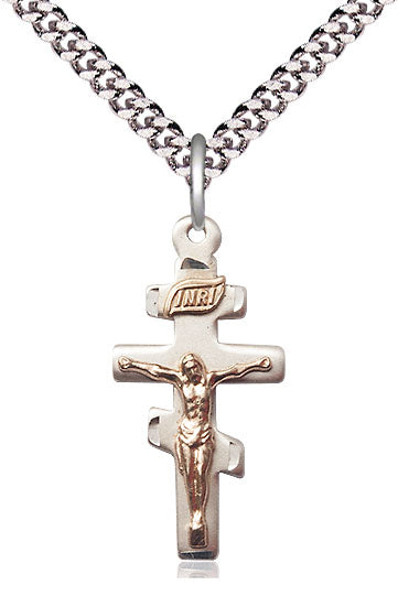 GF/SS Greek Crucifix Pendant on a Sterling Silver Chain - Unique Catholic Gifts