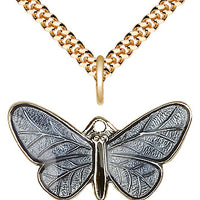 2-Tone 14kt Gold Filled Butterfly Pendant on a Gold Filled Chain - Unique Catholic Gifts