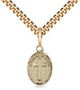 14kt Gold Filled Friend In Jesus Cross Pendant on a Gold Filled Chain - Unique Catholic Gifts