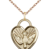 14kt Gold Filled Confirmation Heart Medal on a Gold Filled Chain - Unique Catholic Gifts