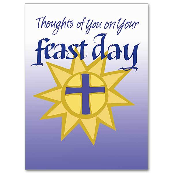 Thoughts of You on Your Feast Day Feast Day Card - Unique Catholic Gifts