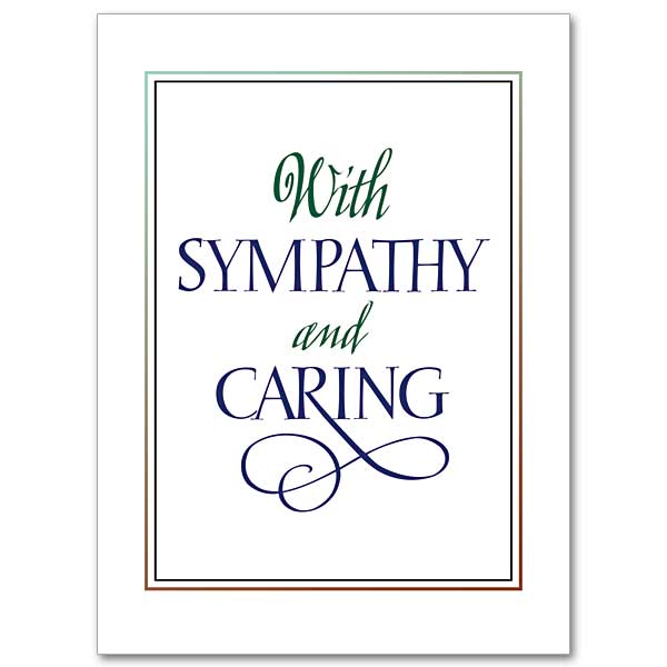 With Sympathy and Caring Sympathy Card - Unique Catholic Gifts