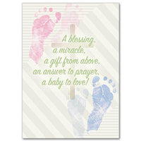 A Blessing, a Miracle Baby Congratulations Card  (5 x 7") - Unique Catholic Gifts
