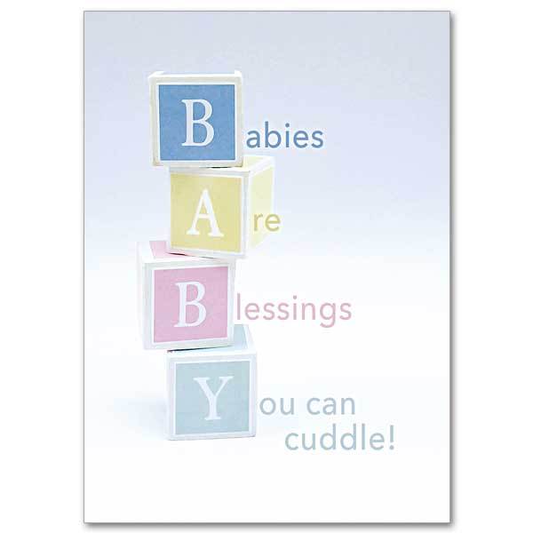 Babies Are Blessings You Can Cuddle Multiple Birth Baby Congratulations Card (5 x 7") - Unique Catholic Gifts