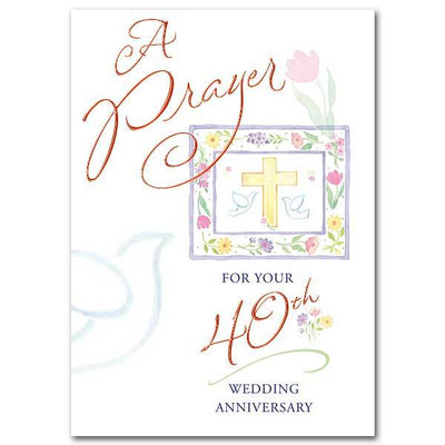 A Prayer for Your 40th Wedding Anniversary 40th Wedding Anniversary Card - Unique Catholic Gifts