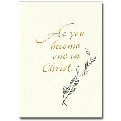 As You Become One in Christ Wedding Congratulations Card (