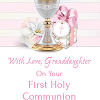 With Love, Granddaughter on Your First Holy Communion Greeting Card - Unique Catholic Gifts