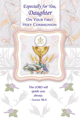 Especially for You Daughter On Your First Holy Communion Greeting Card - Unique Catholic Gifts