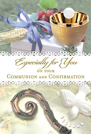 Especially For You On Your Communion and Confirmation Greeting Card - Unique Catholic Gifts