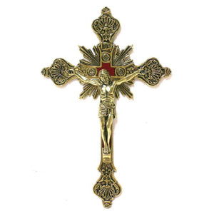 Gold Wall Crucifix 12" - Unique Catholic Gifts