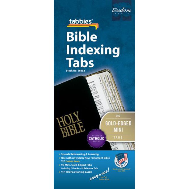 MINI Gold Edged Bible Indexing Tabs Including Catholic Books - (old and new Testaments) - Unique Catholic Gifts