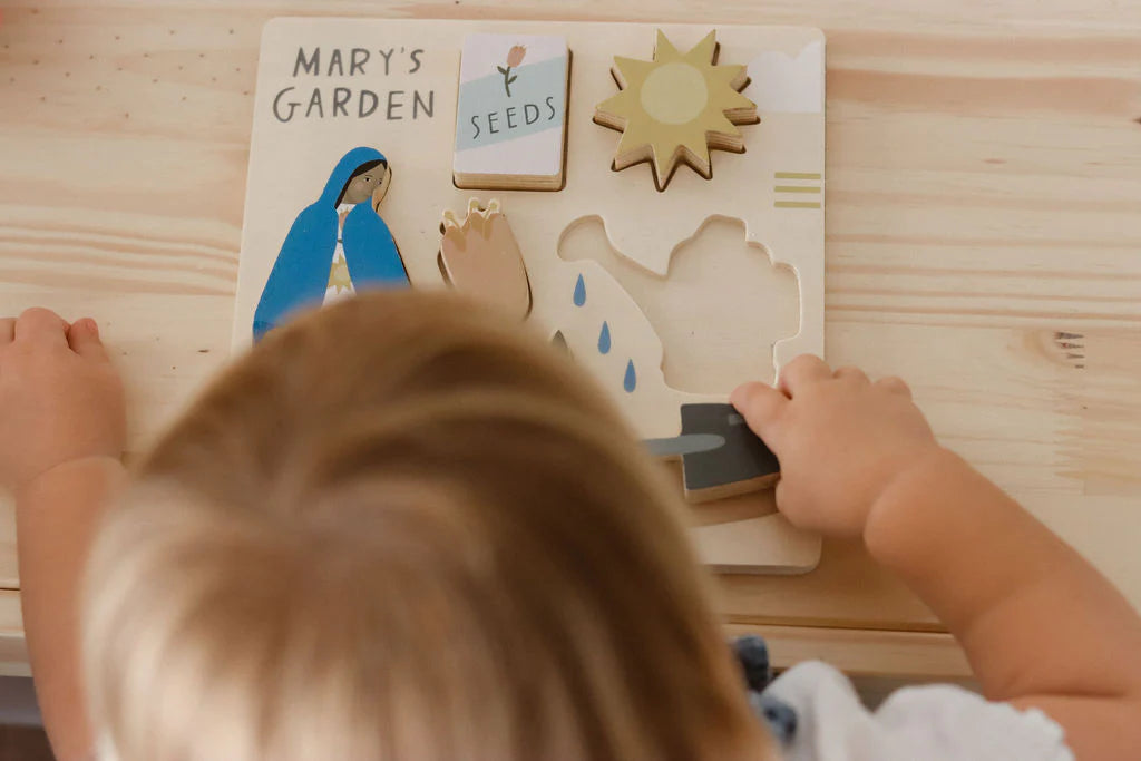 Mary's Garden Wooden Puzzle - Unique Catholic Gifts