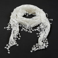 Chapel Veil With Tassels - White - Unique Catholic Gifts
