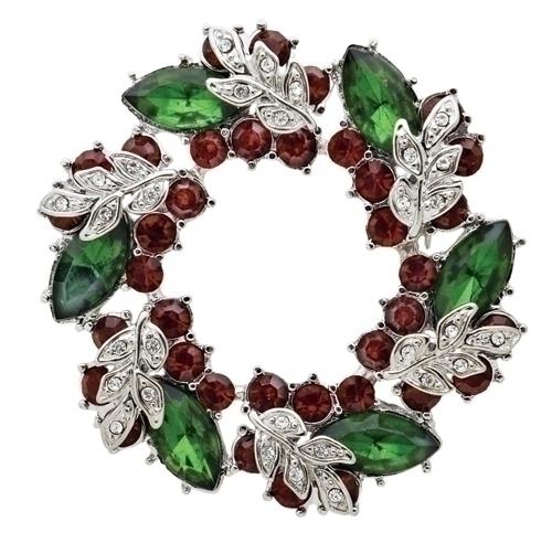 Christmas Wreath Storybook Pin (2") - Unique Catholic Gifts