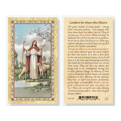Comfort For Those Who Mourn Hot Gold Stamped Laminated Holy Card (Plastic Covered) - Unique Catholic Gifts