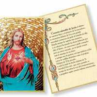 Corazón Adorable de Jesús Placa de Mosaico de Lámina de Oro  (4"x 6") - Unique Catholic Gifts