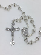 Crystal Rosary with Glass Rondelle Beads - Unique Catholic Gifts