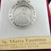 Silver Saint Faustina Medal (L600FA) - Unique Catholic Gifts