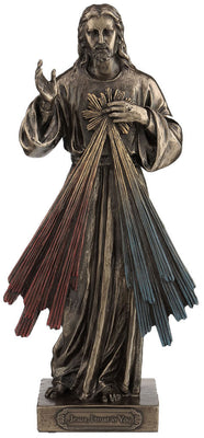 Divine Mercy Mini Bronze and Color Statue 3 3/8