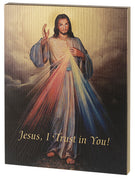 Divine Mercy Gold Embossed Plaque Large 10 x 7 1/2" - Unique Catholic Gifts