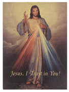 Divine Mercy Small Gold Embossed Plaque 3 x 4" - Unique Catholic Gifts
