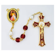 Divine Mercy Red Crystal Beads 8MM - Unique Catholic Gifts