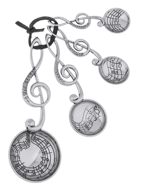Measuring Spoons Silver with Musical Notes (Treble Clef ) - Unique Catholic Gifts
