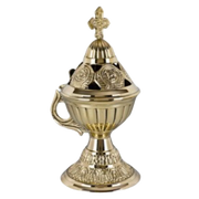 Decorative Brass Incense Burner with Pedestal Legs - Unique Catholic Gifts