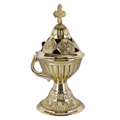 Decorative Brass Incense Burner with Pedestal Legs - Unique Catholic Gifts