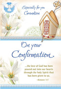Especially for You Grandson on Your Confirmation Greeting Card - Unique Catholic Gifts