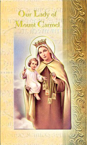 Biography Card of Our Lady of Mount Carmel - Unique Catholic Gifts