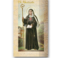 Biography Card of St. Gertrude - Unique Catholic Gifts