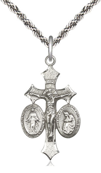 Sterling Silver Jesus, Mary, Our Lady of La Salette on a Sterling Silver Chain - Unique Catholic Gifts