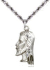 Sterling Silver Christ Head Pendant on a Sterling Silver Light Curb Chain - Unique Catholic Gifts