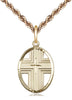 14kt Gold Filled Cross Medal on a Gold Filled Chain - Unique Catholic Gifts