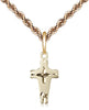 14kt Gold Filled Cross Pendant on a Gold Plate Curb Chain - Unique Catholic Gifts