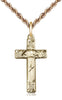 14kt Gold Filled Cross Pendant on Gold Plate Chain - Unique Catholic Gifts