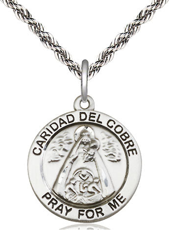 Sterling Silver Caridad del Cobre Pendant on Sterling Silver Chain - Unique Catholic Gifts