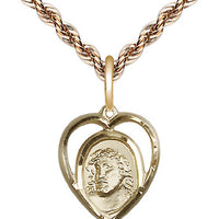 14kt Gold Filled Ecce Homo Pendant on a Gold Filled Light Curb Chain - Unique Catholic Gifts