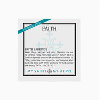 Faith Petite Cross Cubic Zirconia Hoop Earrings (Silver) - Unique Catholic Gifts