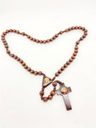 St. Benedict Brown Wood Rosary - Unique Catholic Gifts